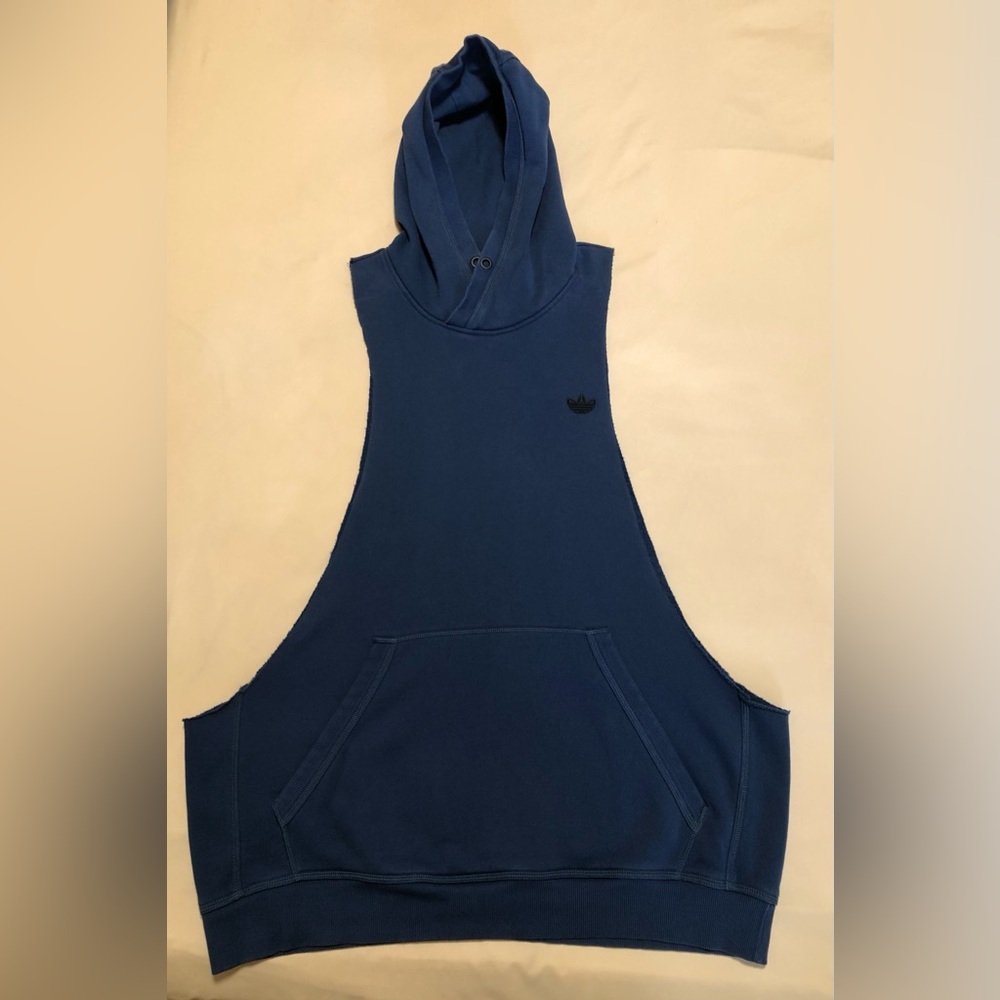Adidas Custom Navy Blue Sleeveless Hoodie